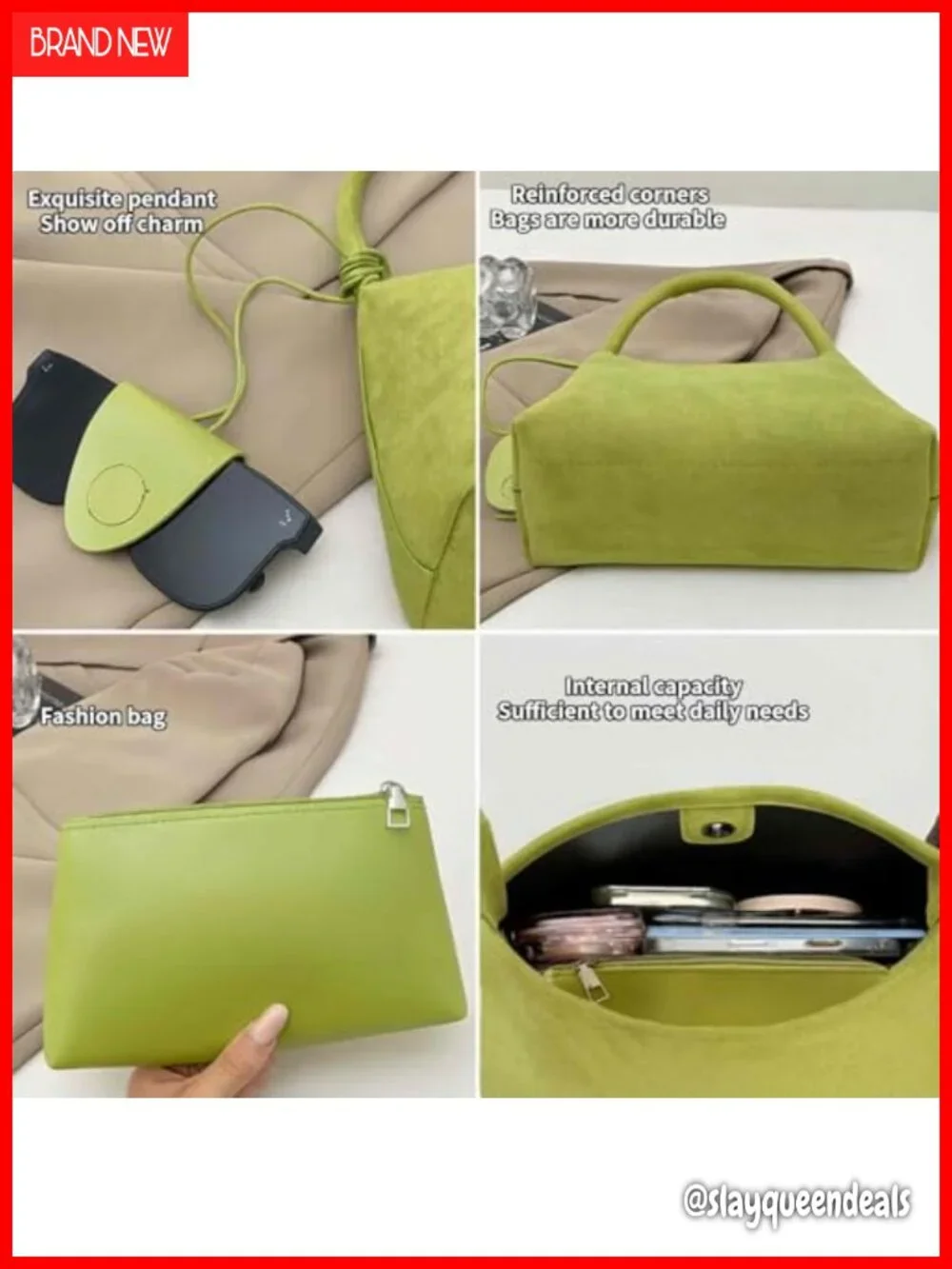 Suede Shoulder Bag for Women Tote Leather Handbags Hobo Purse with Zipper